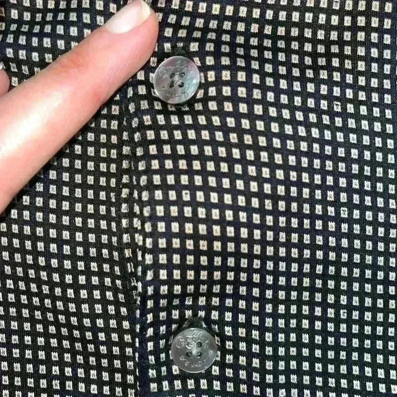 Bobby Jones Collection black gold  Spotted Short Sleeve Golf Polo Shirt Size M - Picture 3 of 7